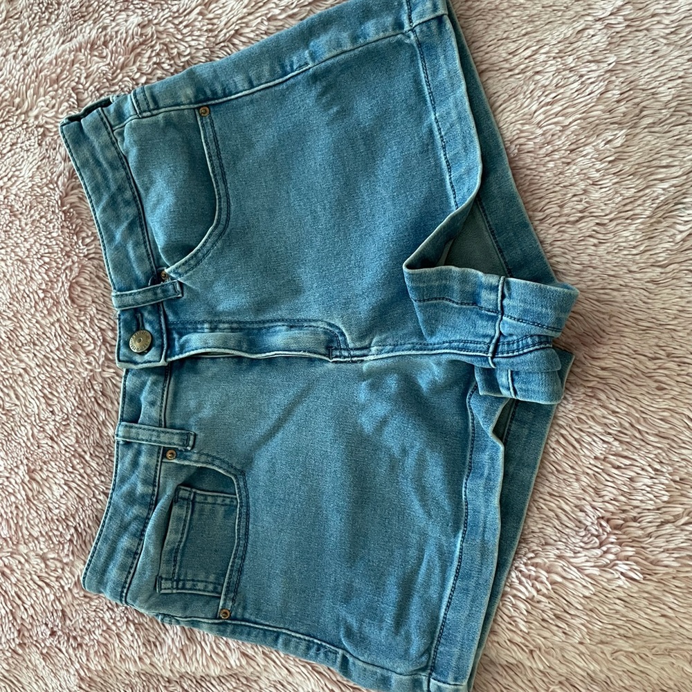 Blue, soft, high waisted